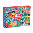 Mudpuppy 4-in-a-Box puzzle set packaging with animal illustrations on a white background