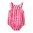 Milky Red and white checkered baby romper on a white background