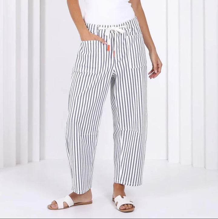 Carter Barrel Jean - Blue/White Stripe
