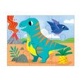 Children's dinosaur puzzle with colorful design on a white background