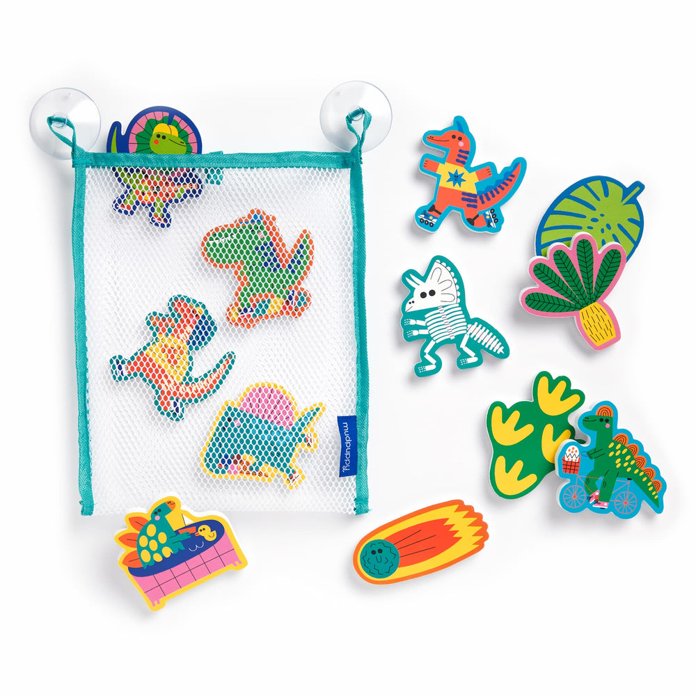 Colorful magnetic toys on a white background