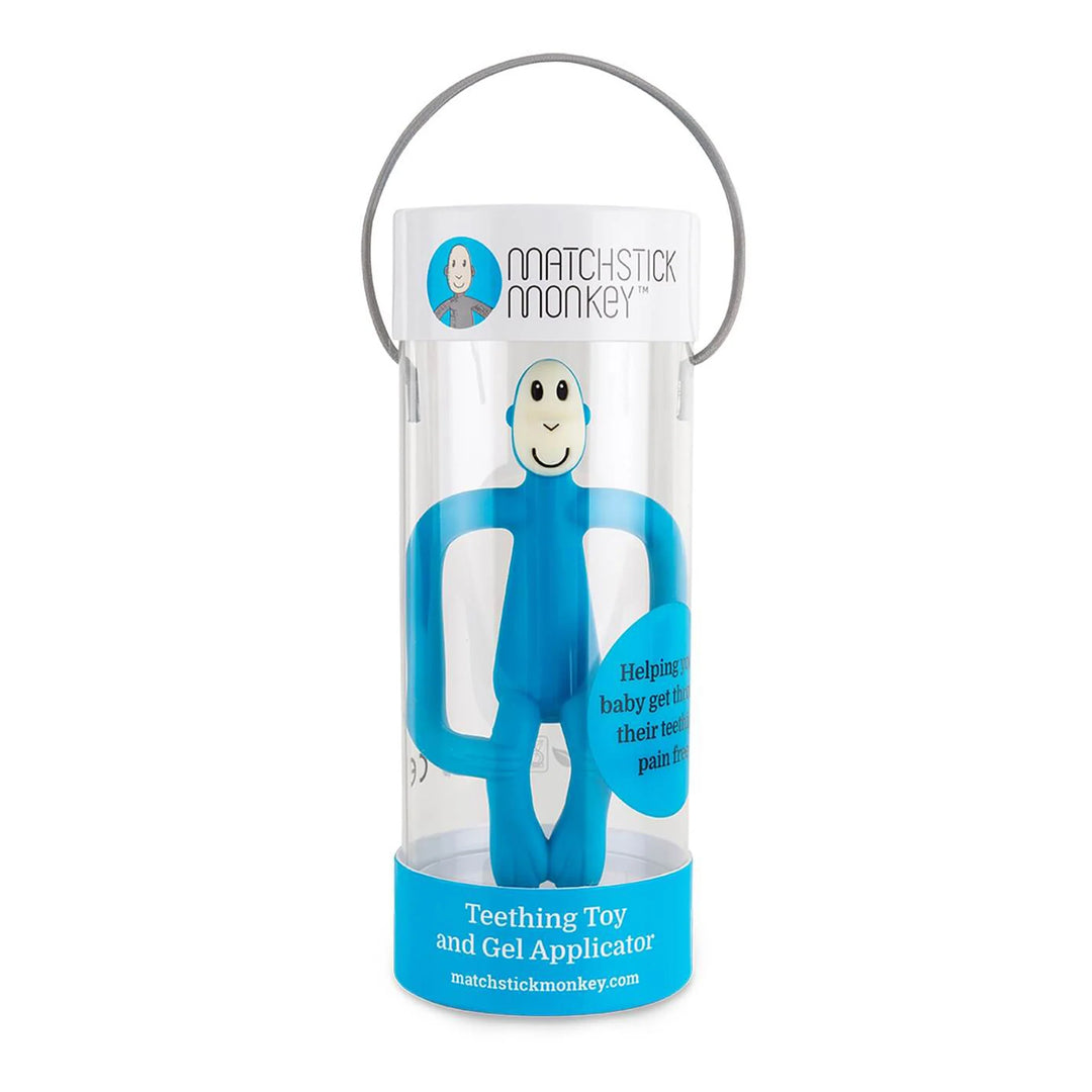 Monkey Teething Toy and Gel Applicator - Blue