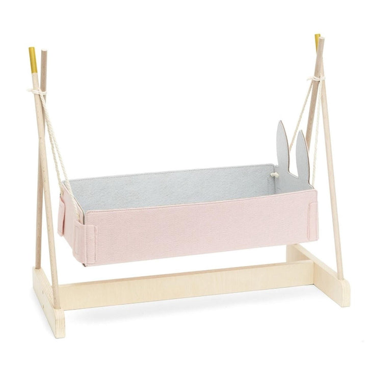 Skrallen felt rocking dolls cradle available from www.thecollectivenz.com