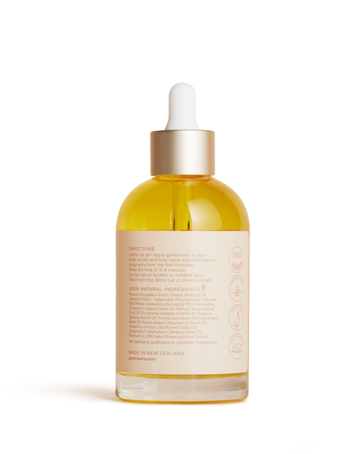 Pure Mama belly oil available from www.thecollectivenz.comPure Mama belly oil available from www.thecollectivenz.com