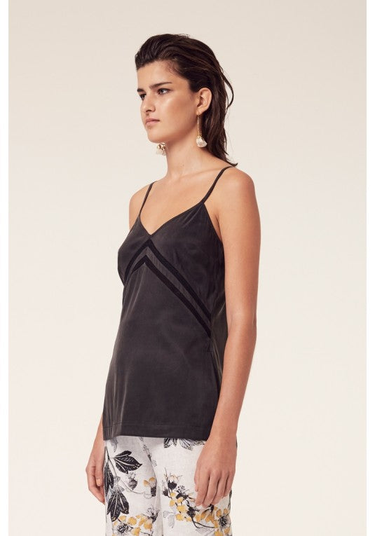 Ashton lace insert cami - Black