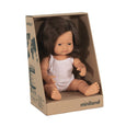 Miniland Anatomically correct baby doll 38cm - Brunette Caucasian / Girl