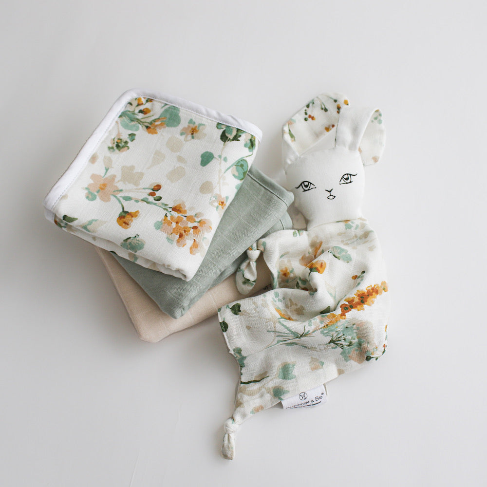 Burrow & Be spring melody wash cloth set available from www.thecollectivenz.com