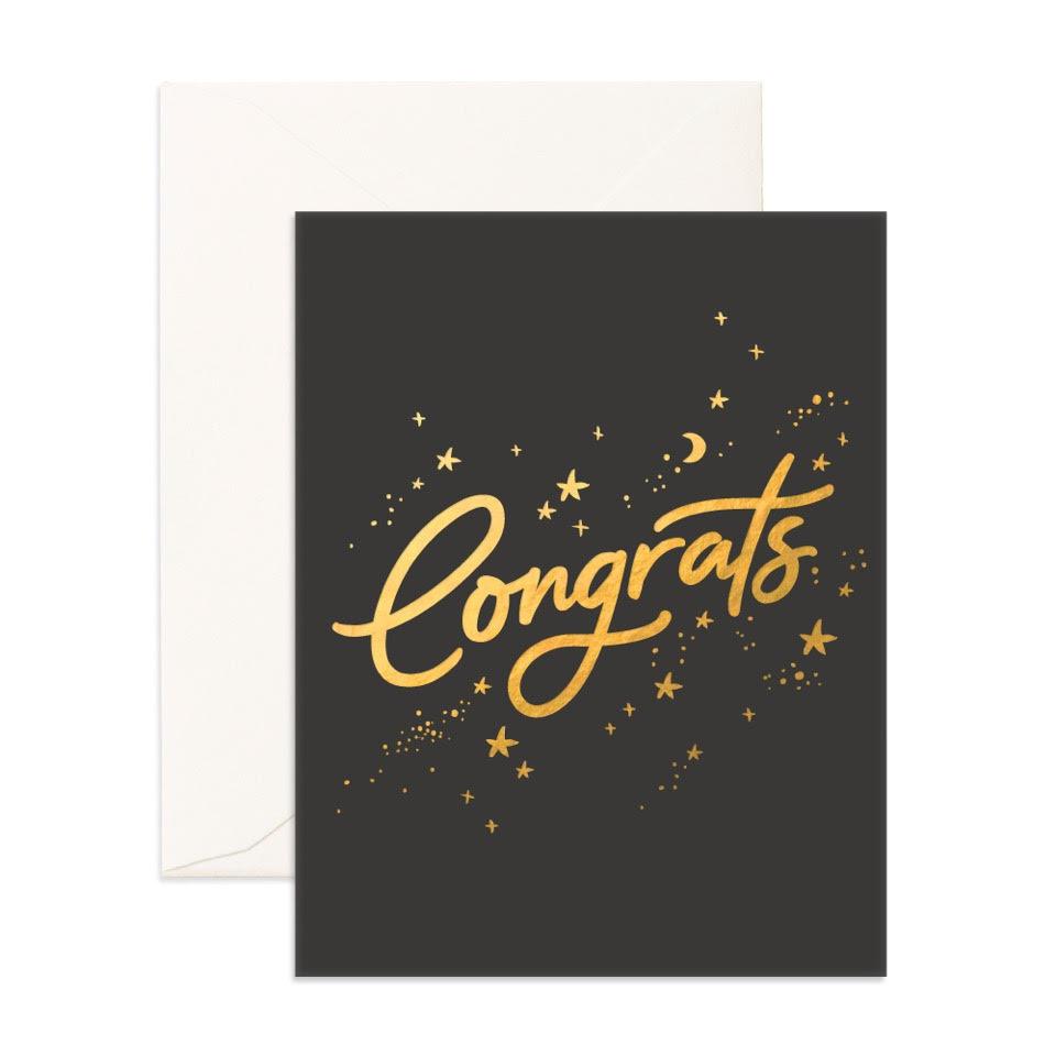 Congrats /Charcoal - Card