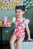 Milky raspberry romper available from www.thecollectivenz.com