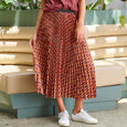 The others sunray pleated skirt in wicker print available from www.thecollectivenz.com