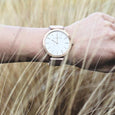 Rose Gold & Peach Leather Timepiece