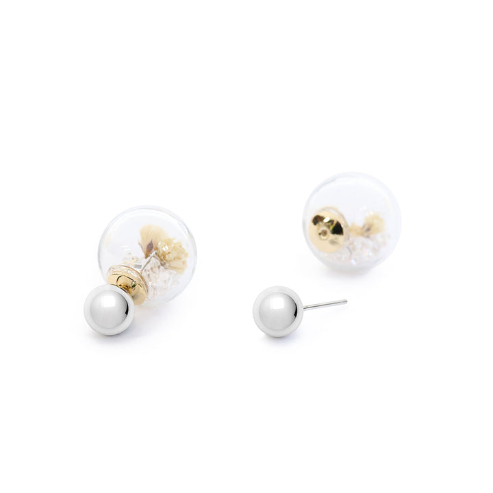 Fantasy Bubble Studs Flower white/silver