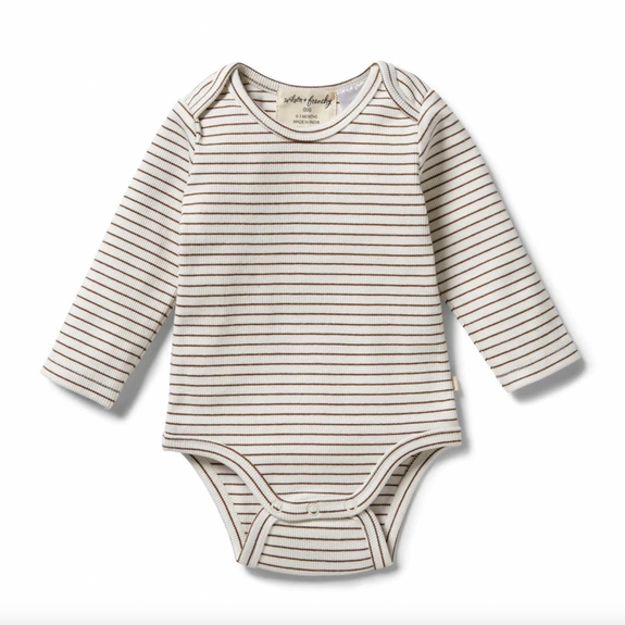 Wilson & Frenchy dijon striped bodysuit available from www.thecollectivenz.com
