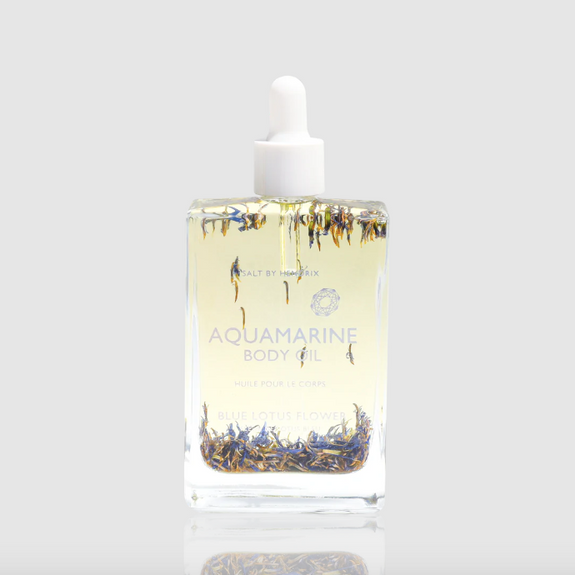 Salt By Hendrix aquamarine body oil available from www.thecollectivenz.com