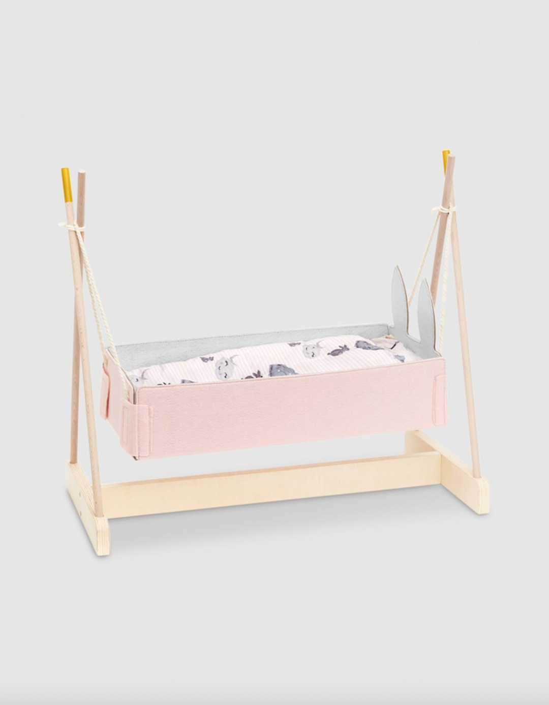 Skrallen felt rocking dolls cradle available from www.thecollectivenz.com