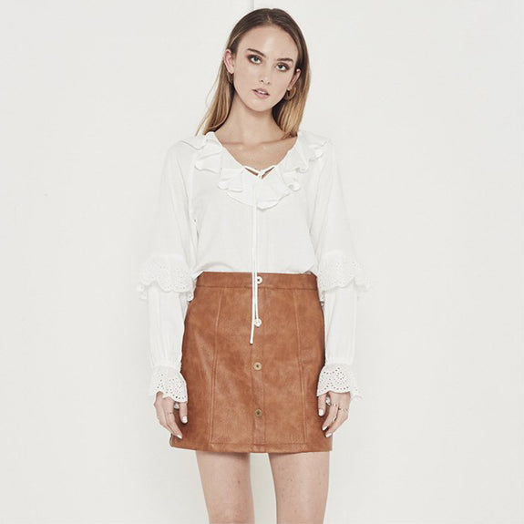 Empire Mini Skirt - Brown