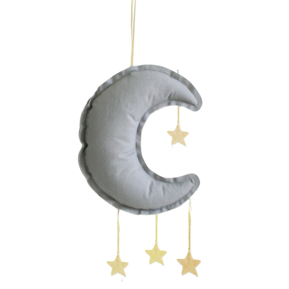 Linen Moon Mobile (40cm) Grey