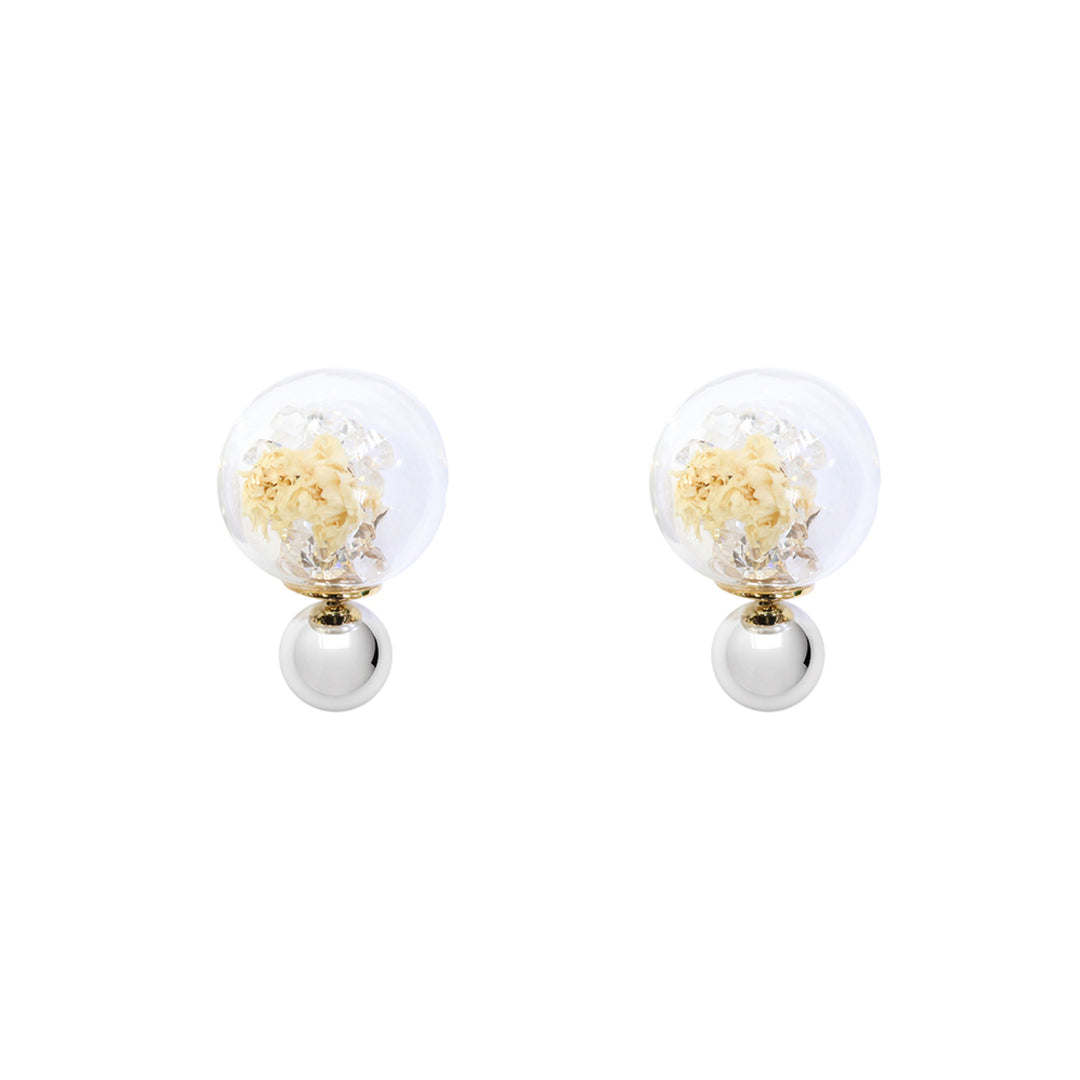Fantasy Bubble Studs Flower white/silver
