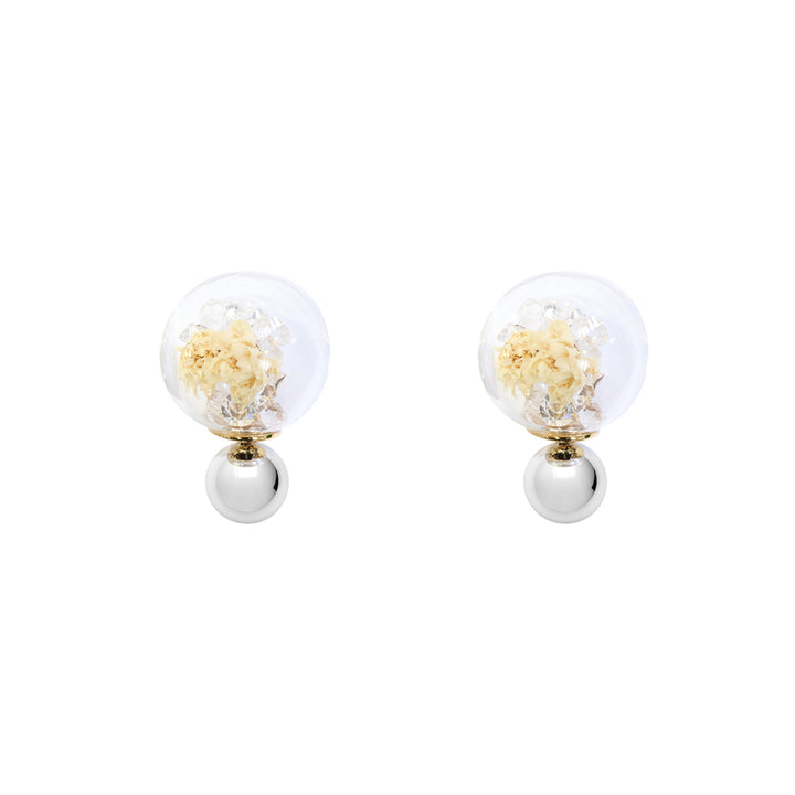 Fantasy Bubble Studs Flower white/silver
