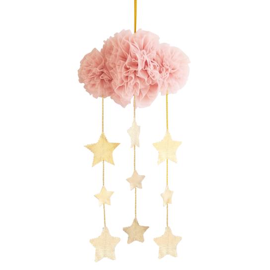 Tulle cloud mobile - blush + Gold