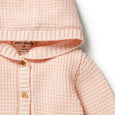 (D) Kids Knitted Button Jacket - Blush