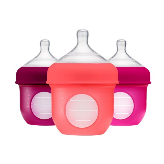 Nursh (3 pack) Silicone pouch bottles / 4oz / Pink