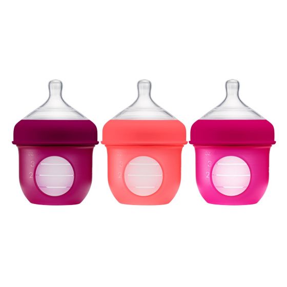 Nursh (3 pack) Silicone pouch bottles / 4oz / Pink
