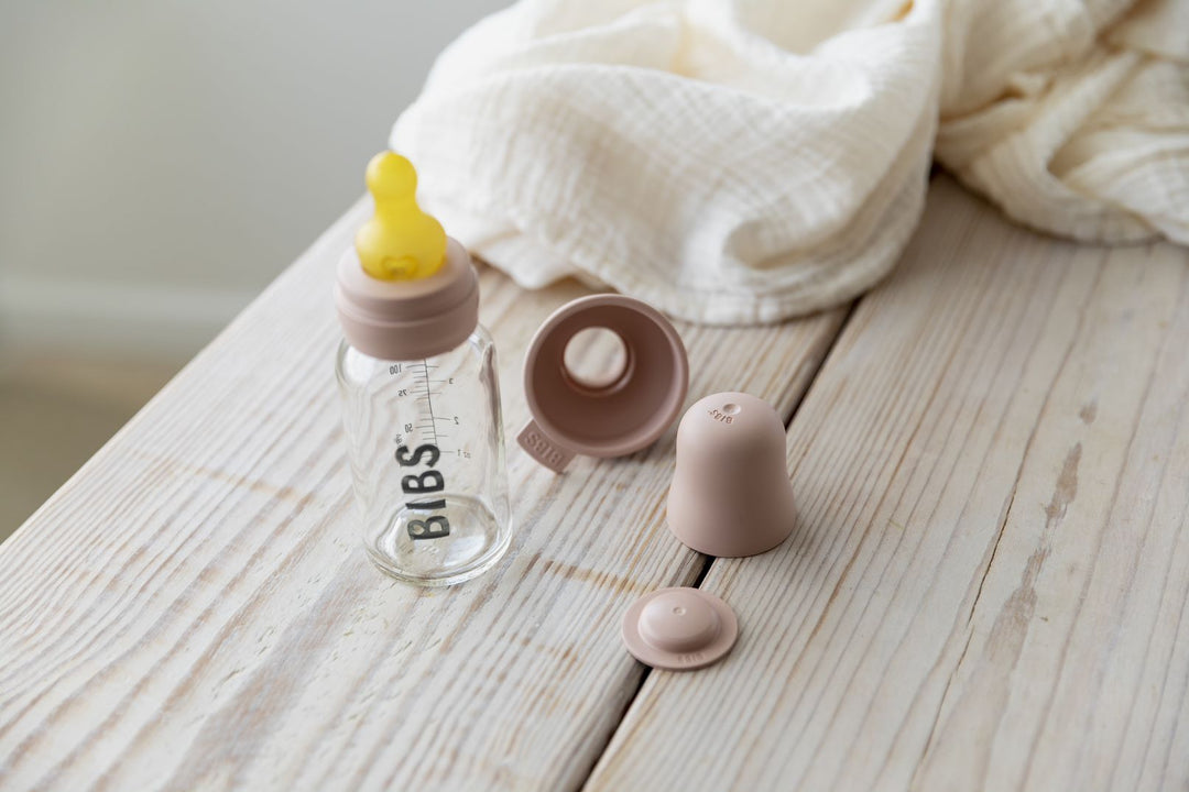 Bibs Glass Baby Bottle Set / 110ml - Blush