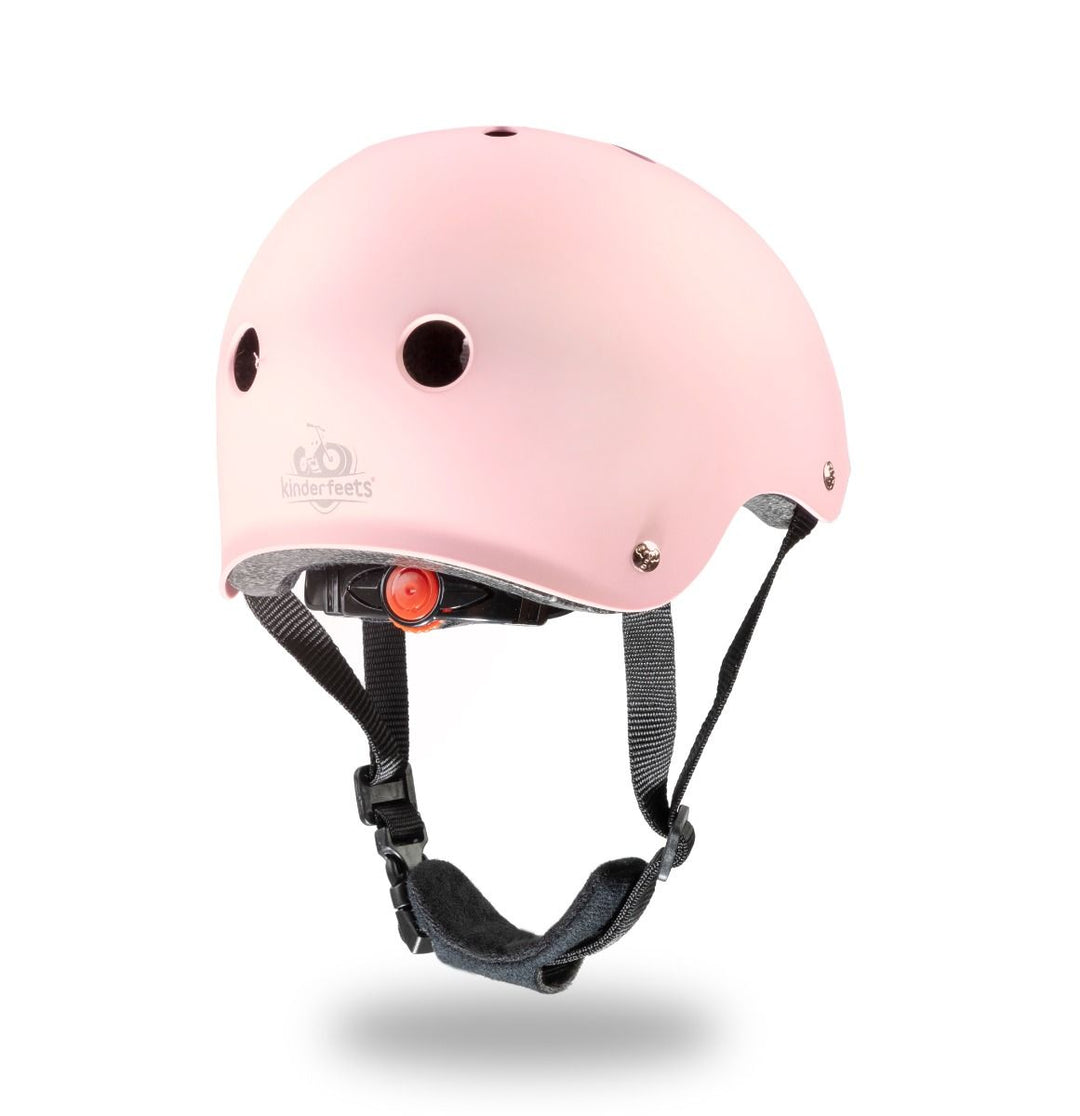 Kinderfeet matt rose helmet available from www.thecollectivenz.com
