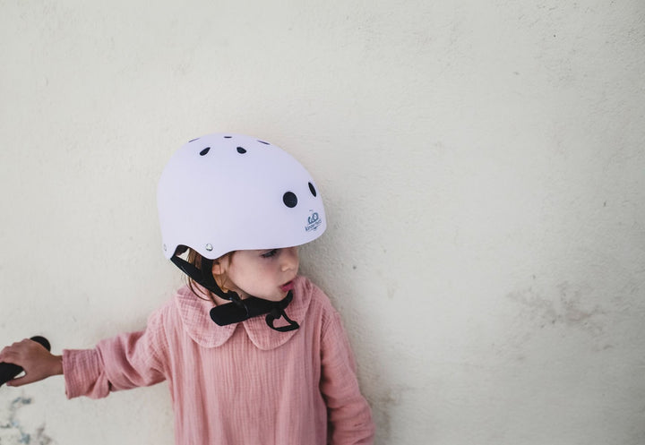 Kinderfeet matt rose helmet available from www.thecollectivenz.com