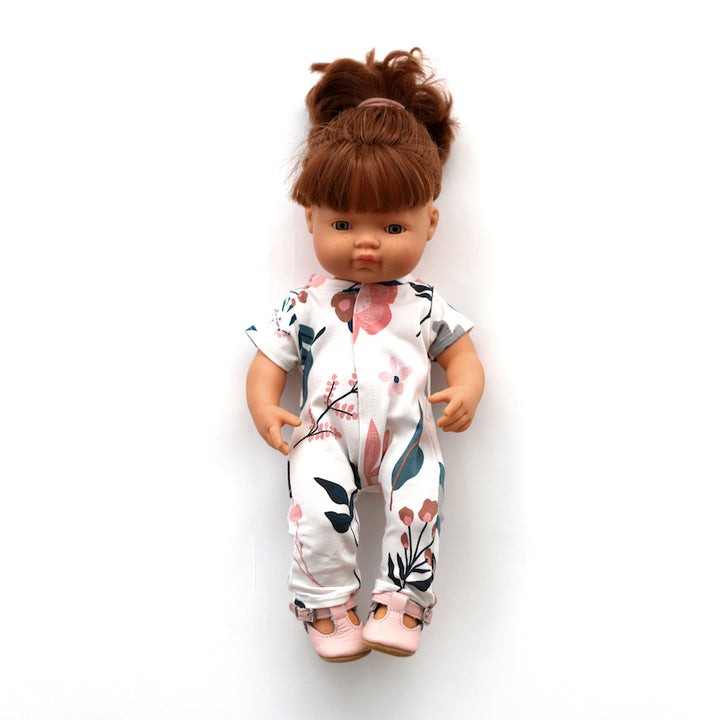 Burrow & Be pink clementine dolls romper available from www.thecollectivenz.com