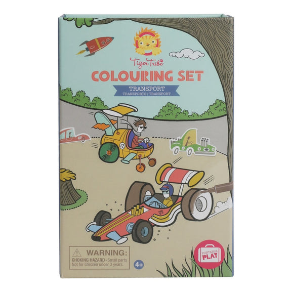 Tiger Tribe transport colouring set available from www.thecollectivenz.com