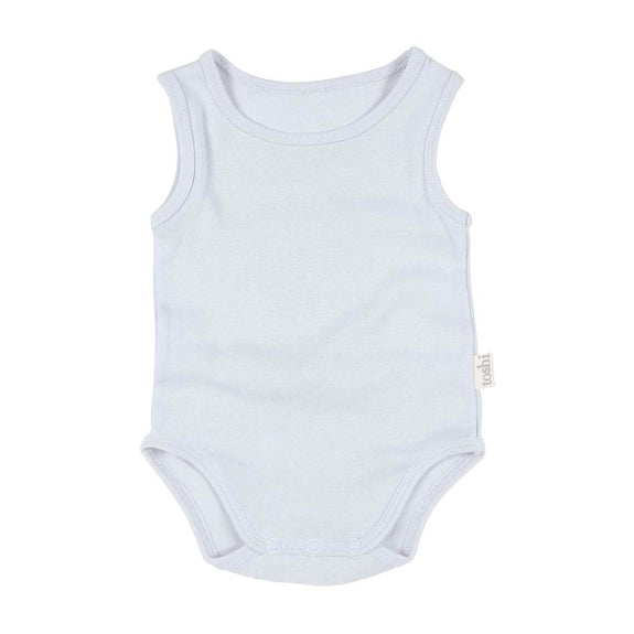 Toshi sky singlet onesie available from www.thecollectivenz.com