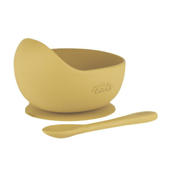 Petite Eats Silicone bowl + Spoon - Mustard
