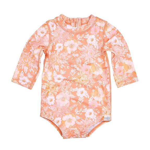 Toshi tea rose swim onesie available from www.thecollectivenz.com